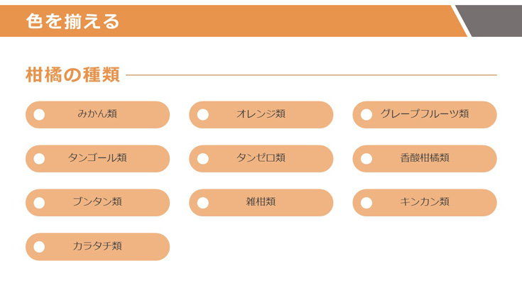 色を統一した見やすい資料