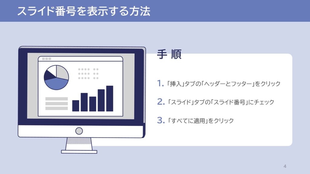 スライド番号が表示される